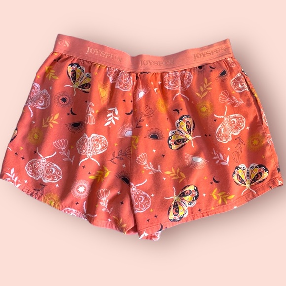 JOYSPUN Orange Moth Print Pajama Shorts, Size S. - Picture 5 of 13